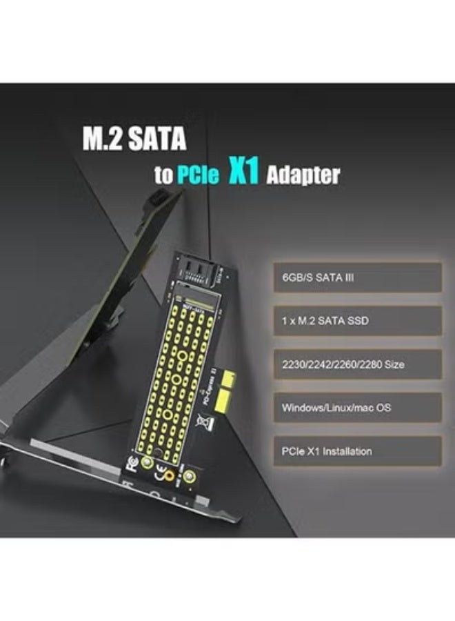 M.2 SATA SSD to 2.5-inch SATA Adapter Card, NGFF M.2 to SATA I/II/III Converter with SATA Cable and Mounting Screws, High-Speed Internal PC Expansion Card - Image 5